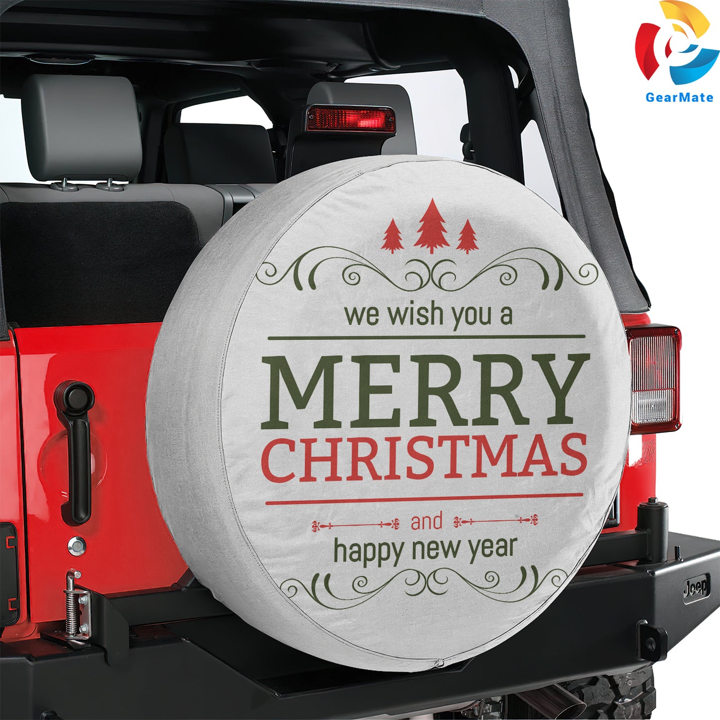 Merry Christmas Happy New Year Spare Tire Cover – Premium Waterproof UV Resistant Protector