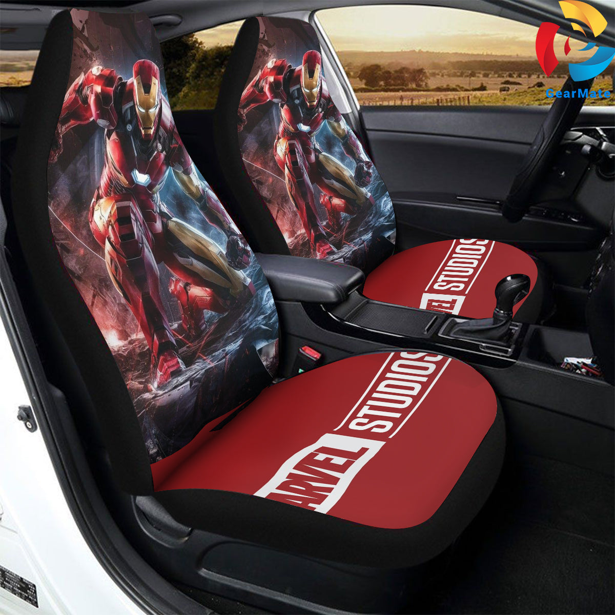 Marvel Iron Man Marvel Legends Car Seat Covers – High Quality Graphic and Polar Fleece Protector Set