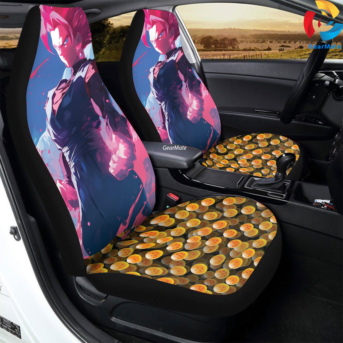 Dragon Balls Rose Goku Car Seat Covers – High Quality Graphic and Polar Fleece Protector Set