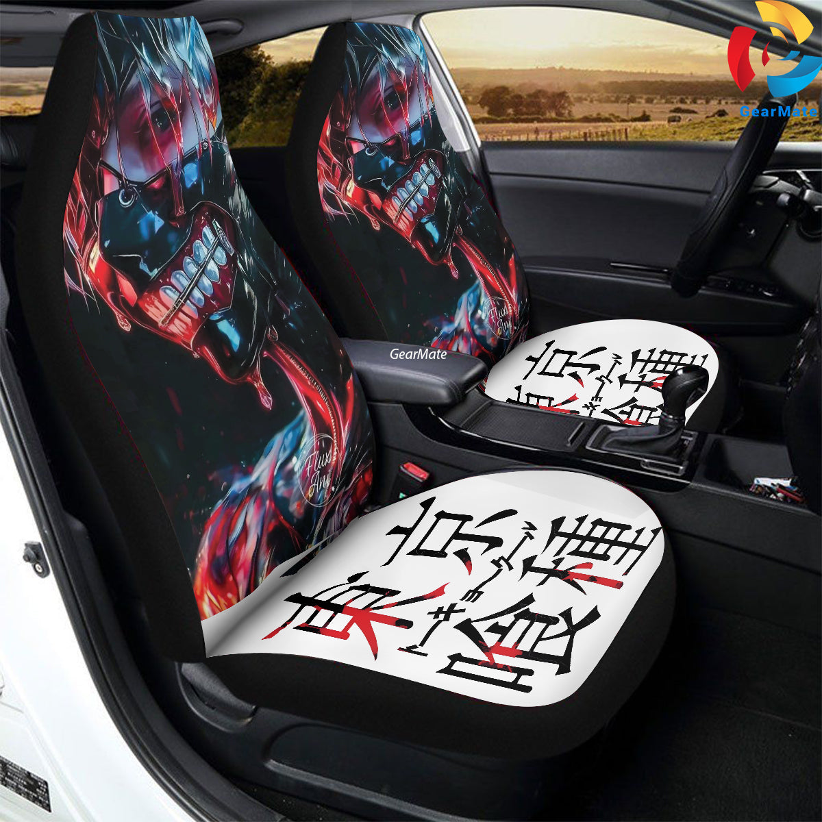 Tokyo Ghoul Kaneki & Beyond Car Seat Covers – High Quality Graphic and Polar Fleece Protector Set