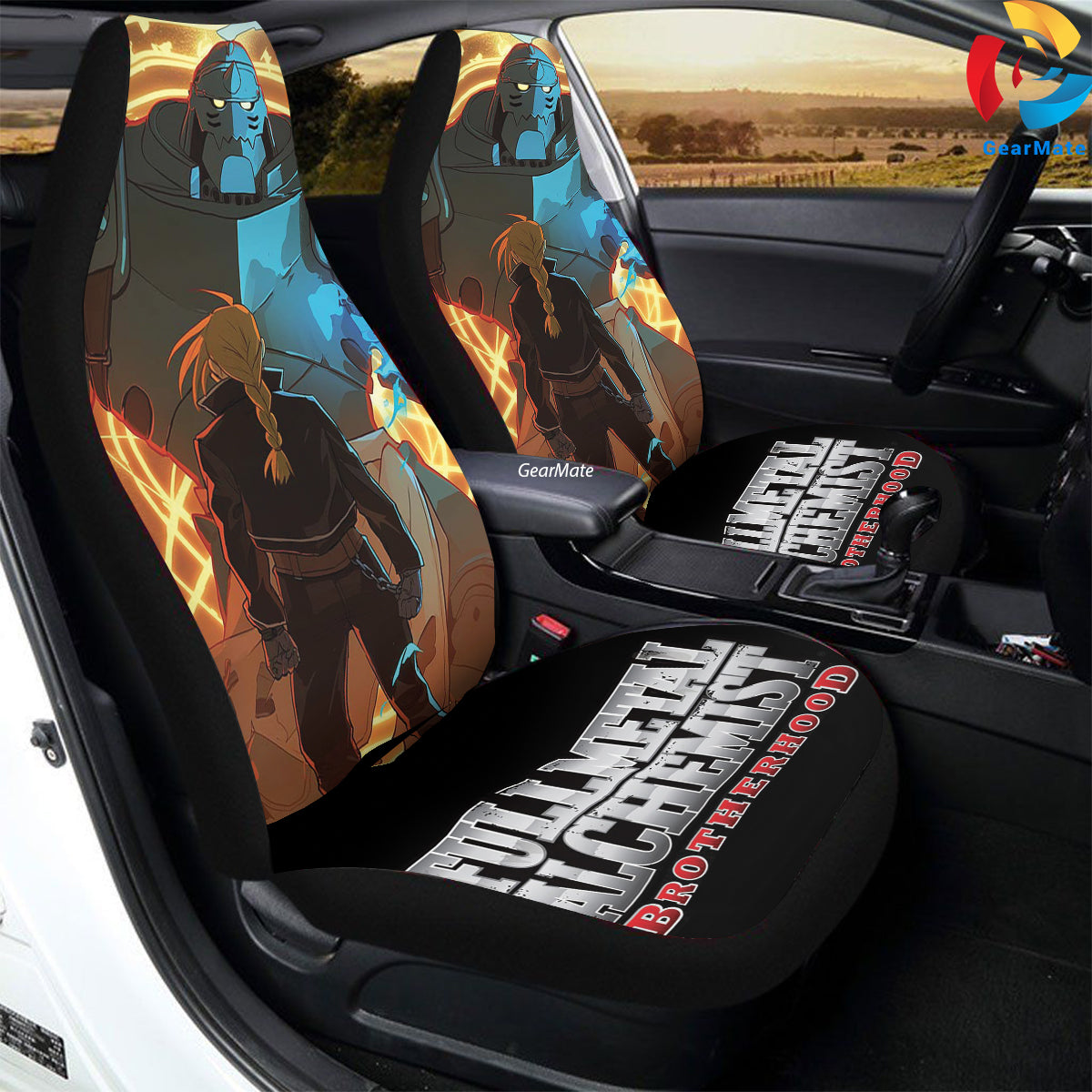 Edward Elric Alchemist Brothers Car Seat Covers – High Quality Graphic and Polar Fleece Protector Set