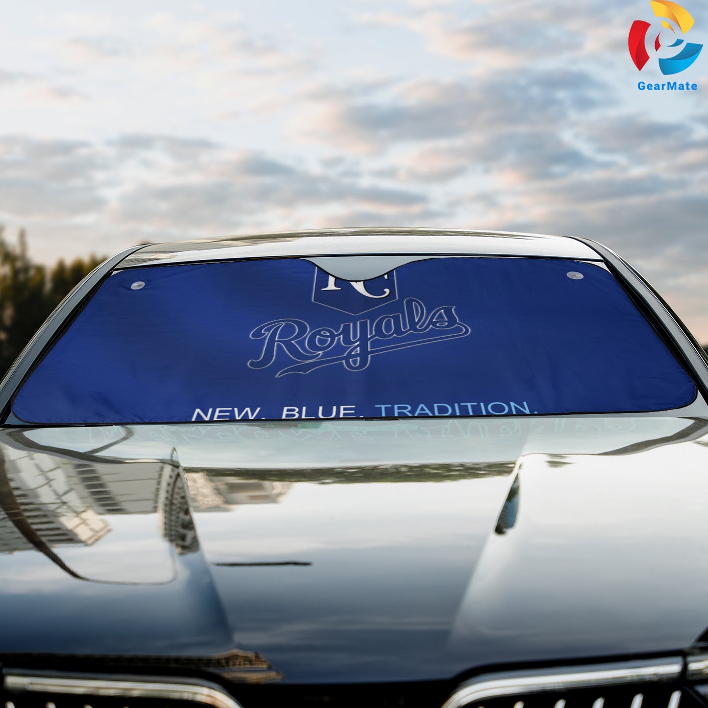 Kansas City Royals MLB Baseball New Blue Tradition Reflective Car Sunshade – Premium Heat & UV Protection, Universal Fit