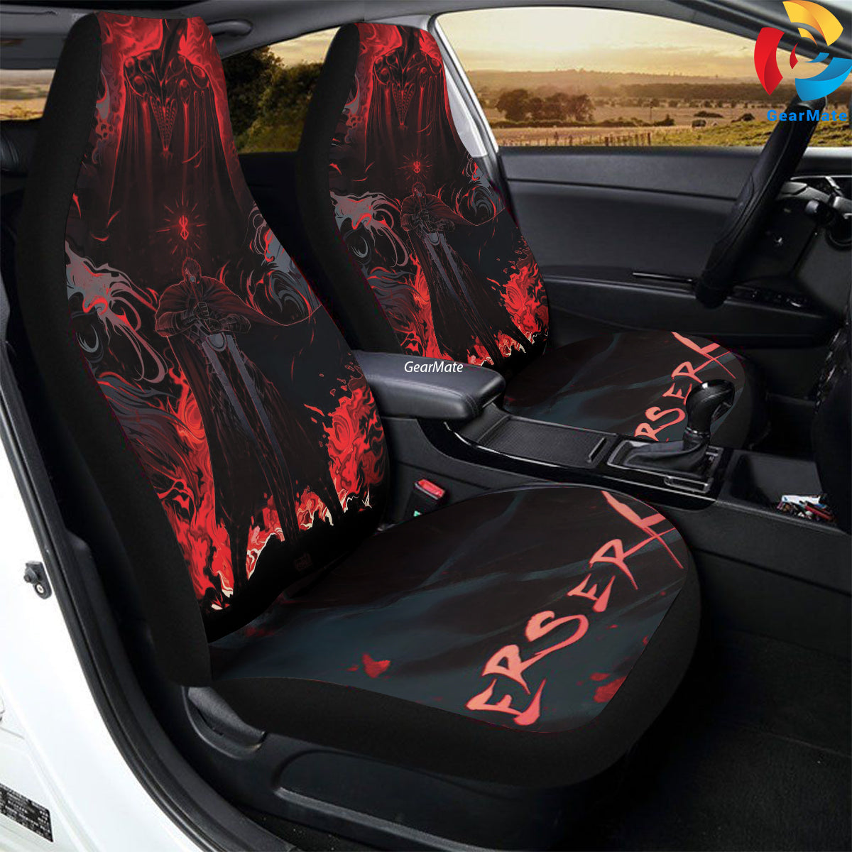 Berserk Dark Fantasy Guts Car Seat Covers – High Quality Graphic and Polar Fleece Protector Set