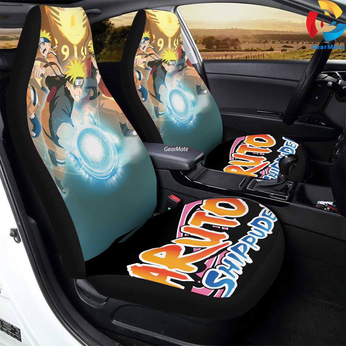 Naruto Background Car Seat Covers – High Quality Graphic and Polar Fleece Protector Set