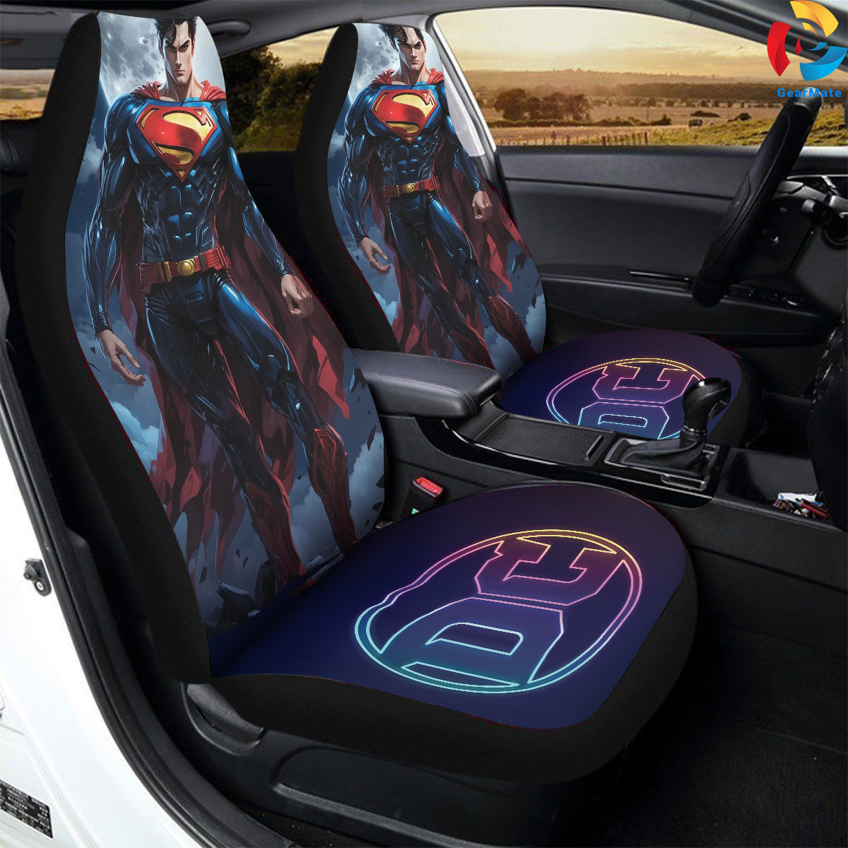 Superman Strong Car Seat Covers – High Quality Graphic and Polar Fleece Protector Set