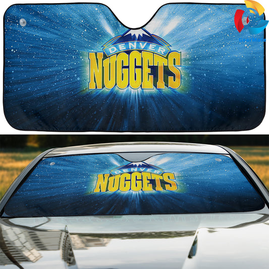 Basketball Blue Denver Nuggets Team Logo Reflective Car Sunshade – Premium Heat & UV Protection, Universal Fit