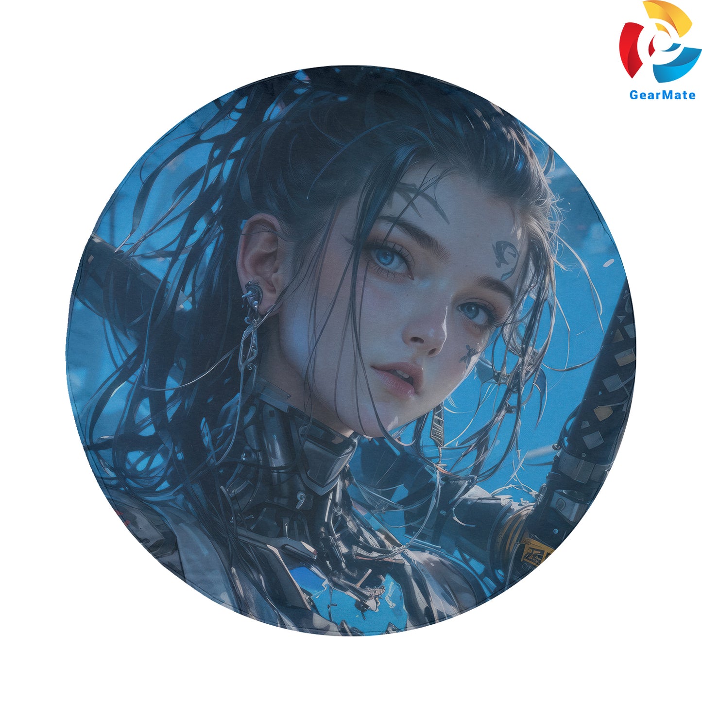Cyberpunk Anime Girl Sci-fi Spare Tire Cover – Premium Waterproof UV Resistant Protector