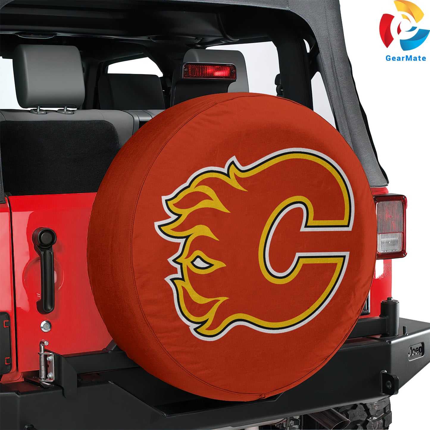 Calgary Flames Hockey Season Spare Tire Cover – Premium Waterproof UV-Resistant Protector