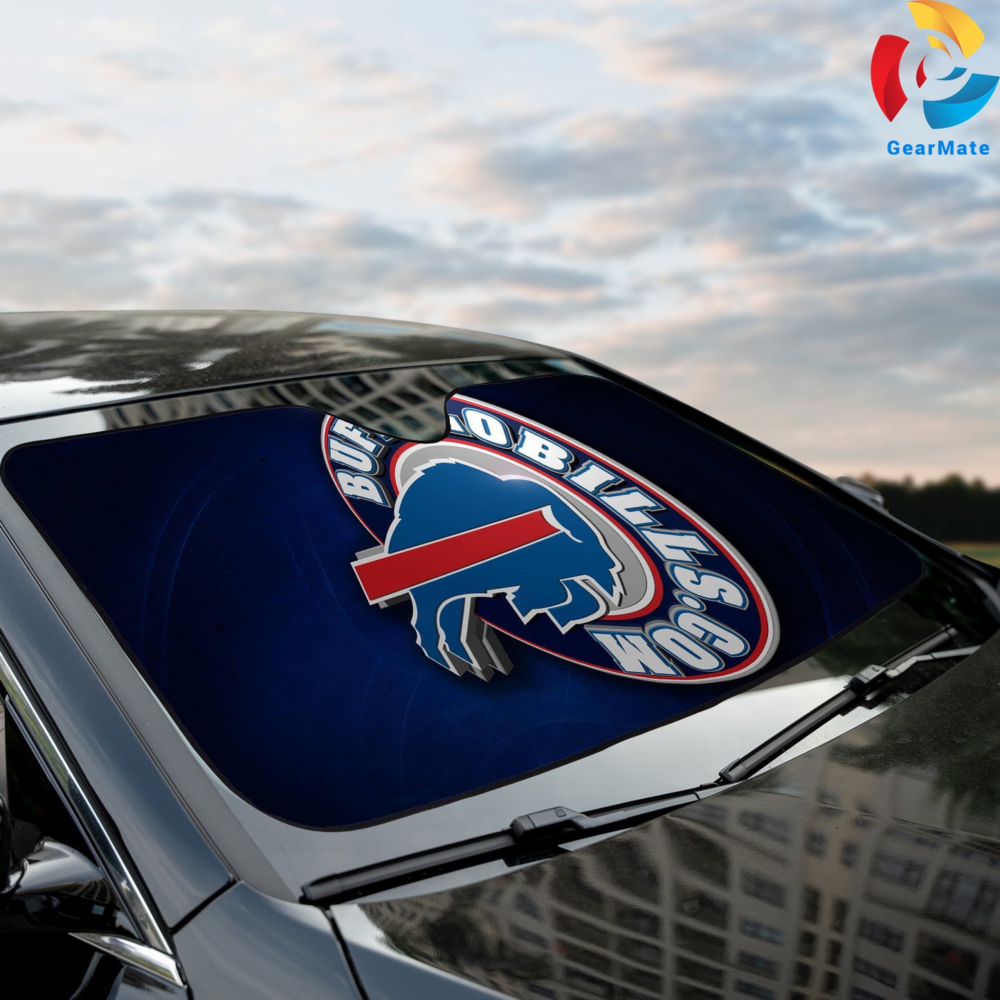 Football Team Buffalo Bills NFL Badge Reflective Car Sunshade – Premium Heat & UV Protection, Universal Fit