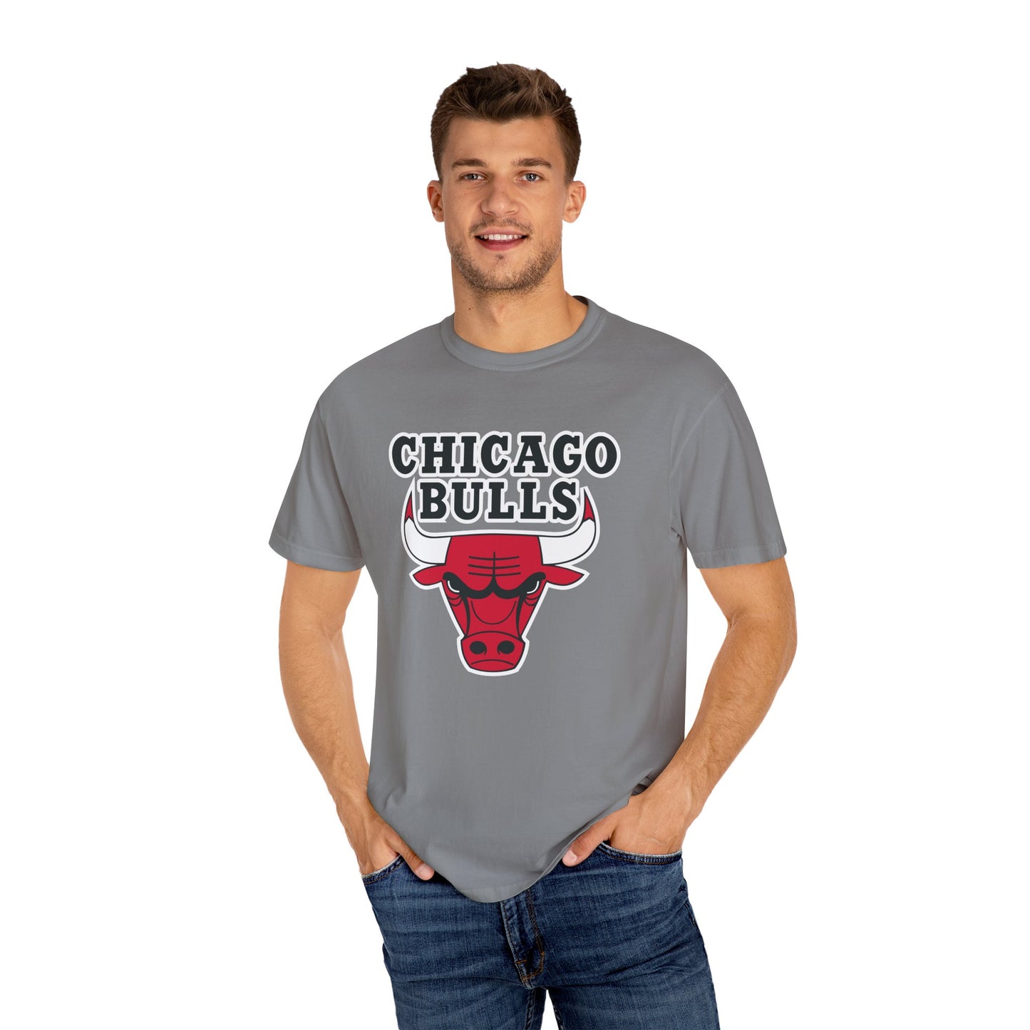 Chicago Bulls NBA Garment-Dyed T-Shirt – Premium Cotton Tee for Customization