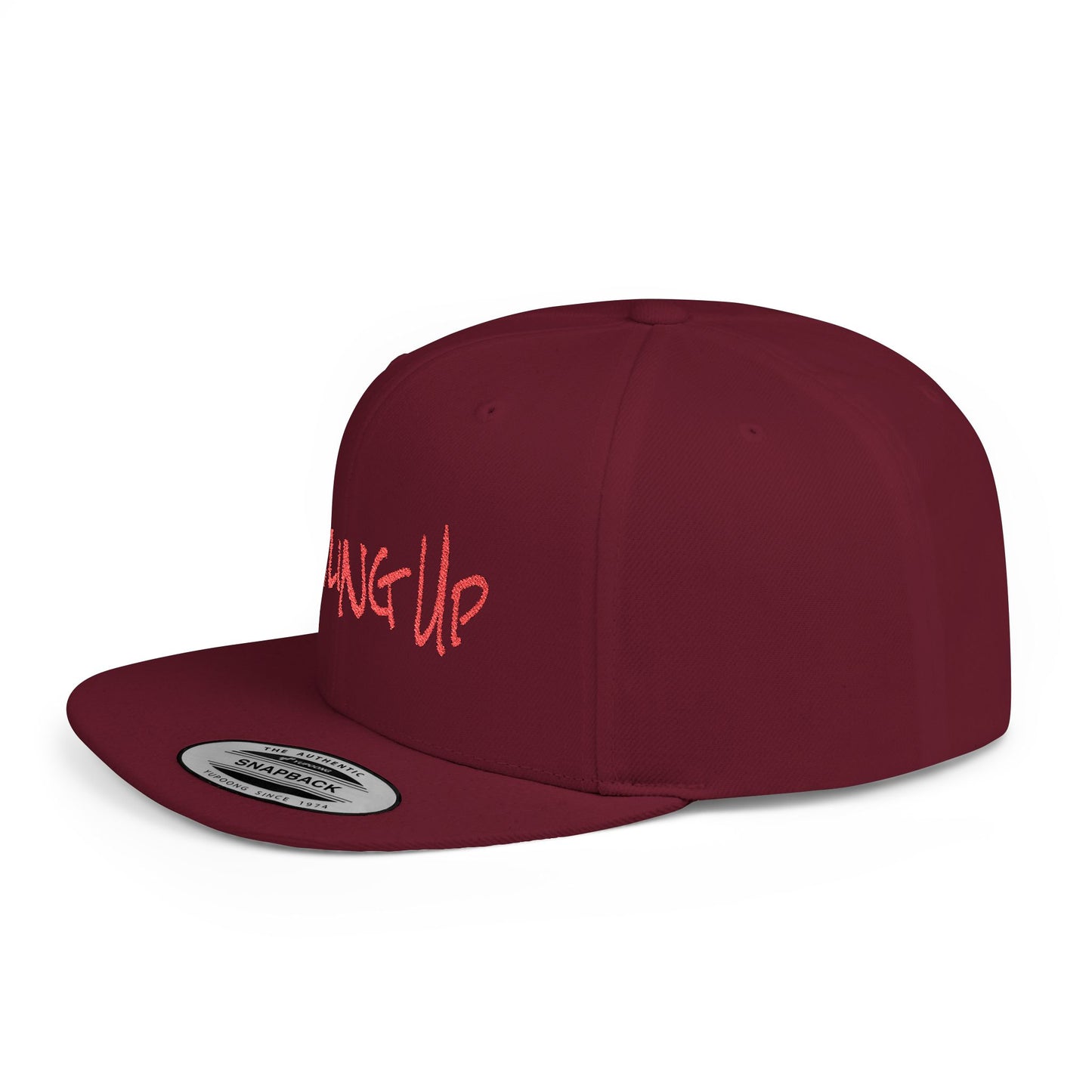 Text Leveling Up Flat Bill Snapback – Lightweight, Custom Fit, Premium Quality