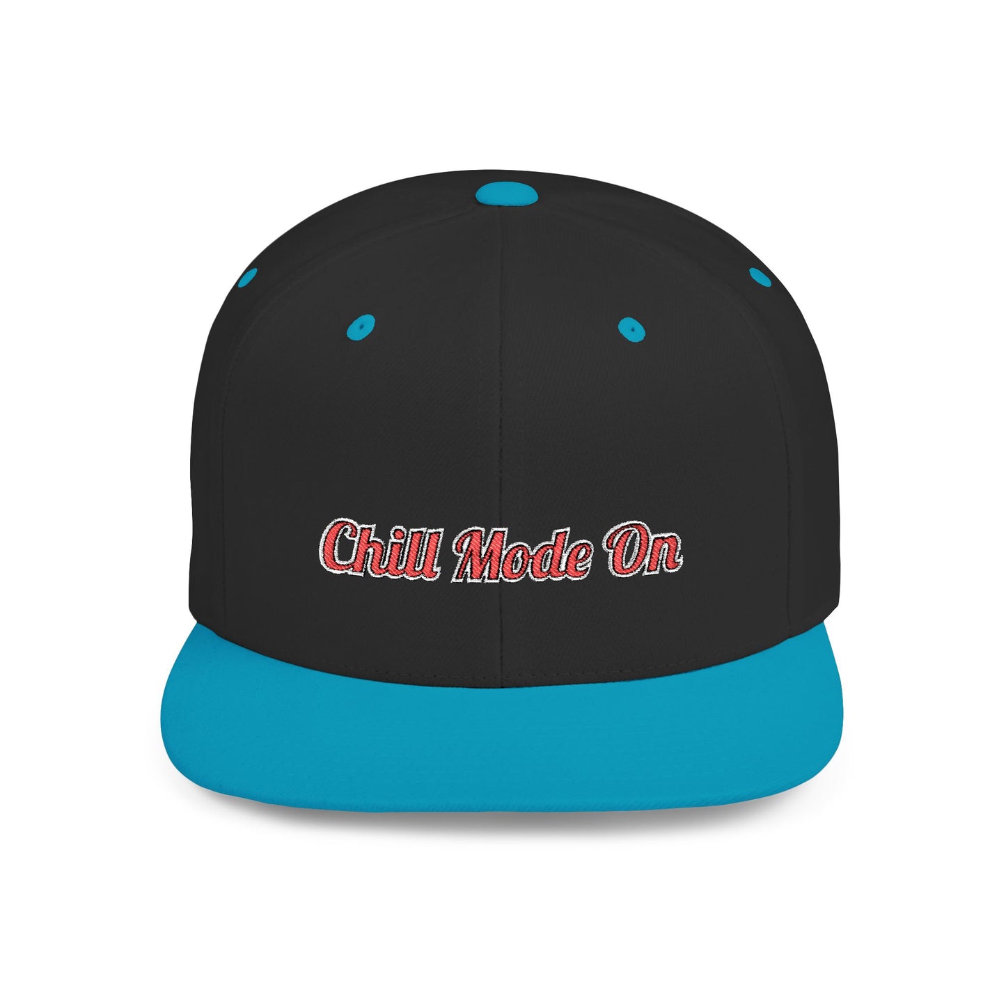 Text Chill Mode On Flat Bill Snapback – Lightweight, Custom Fit, Premium Quality