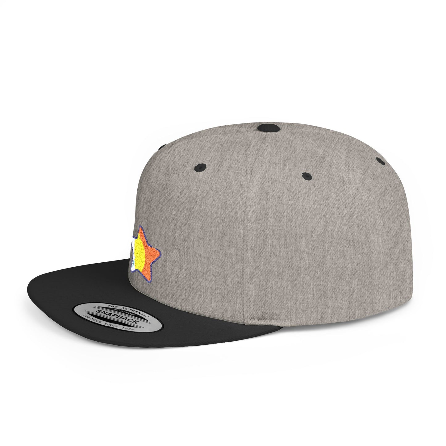 Icons Embroidered Star Yellow Flat Bill Snapback – Lightweight, Custom Fit, Premium Quality