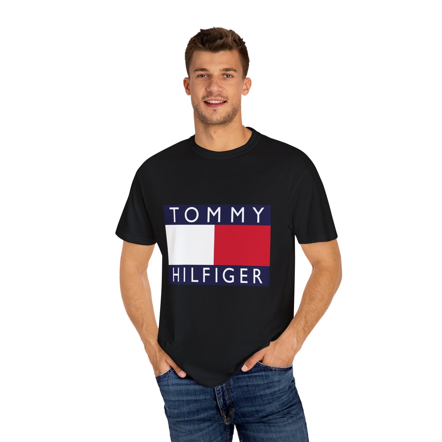 Tommy Hilfiger Garment-Dyed T-Shirt – Premium Cotton Tee for Customization