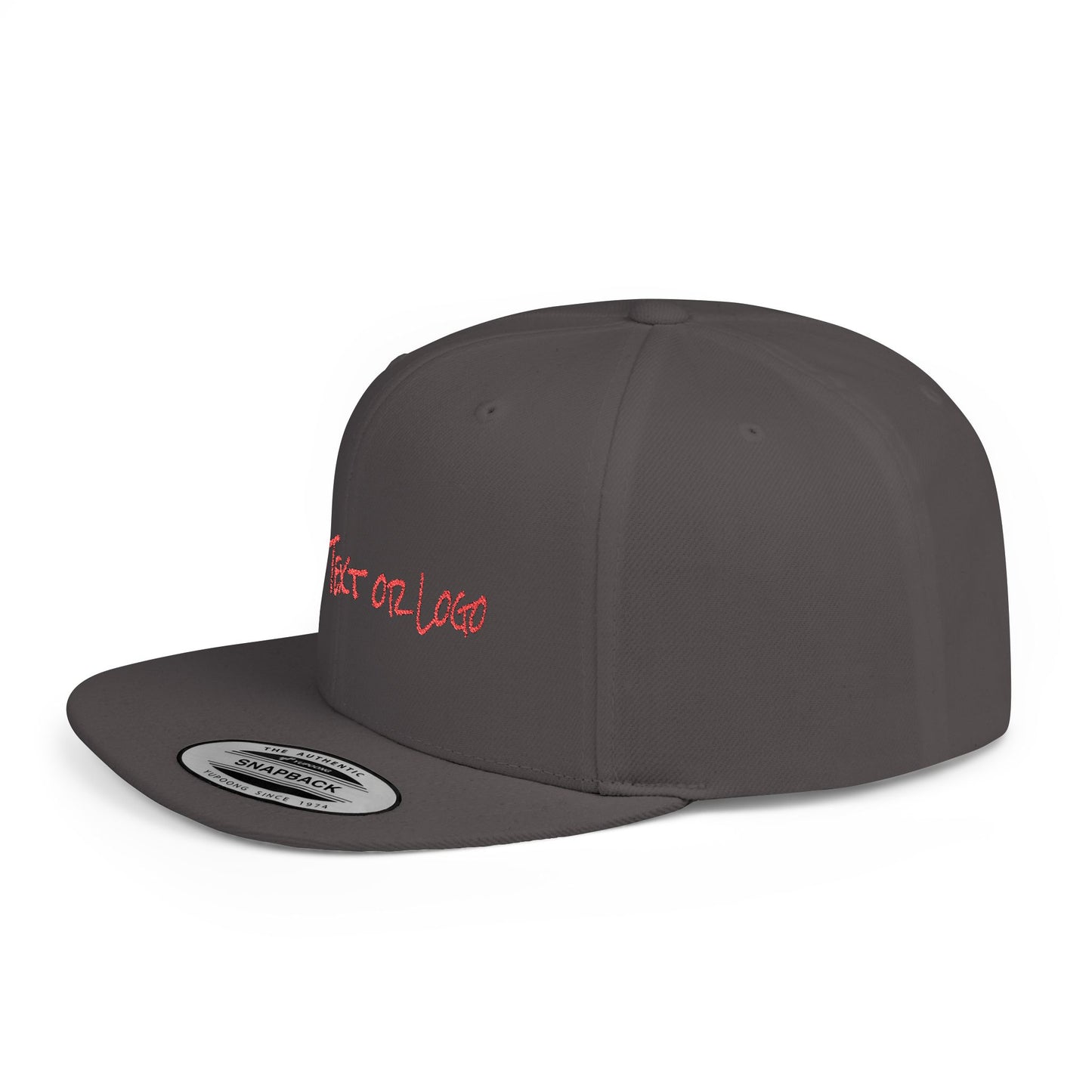 Text Custom Text or Logo Flat Bill Snapback – Lightweight, Custom Fit, Premium Quality