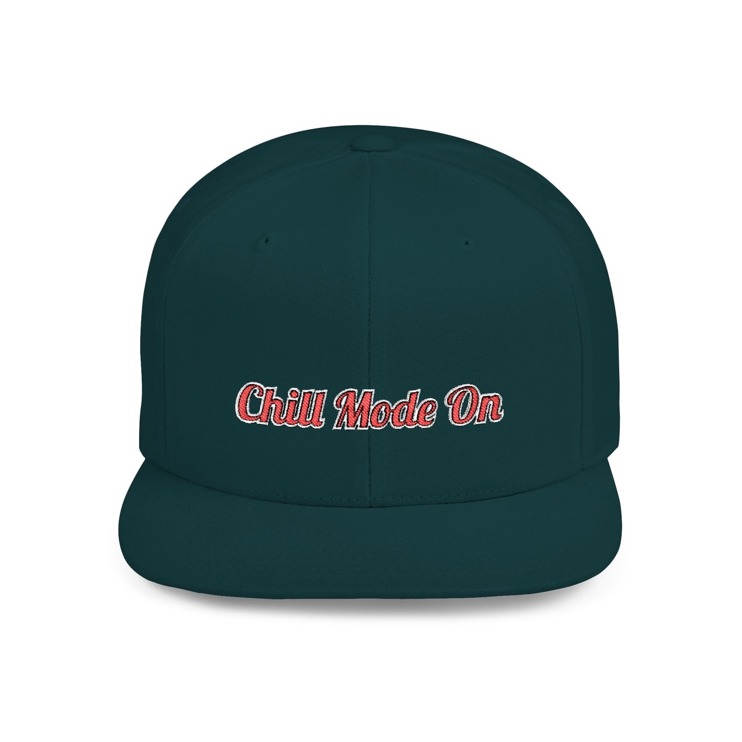 Text Chill Mode On Flat Bill Snapback – Lightweight, Custom Fit, Premium Quality