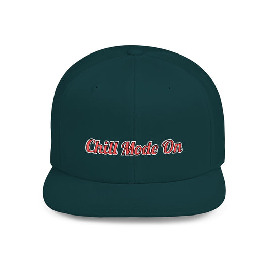 Text Chill Mode On Flat Bill Snapback – Lightweight, Custom Fit, Premium Quality
