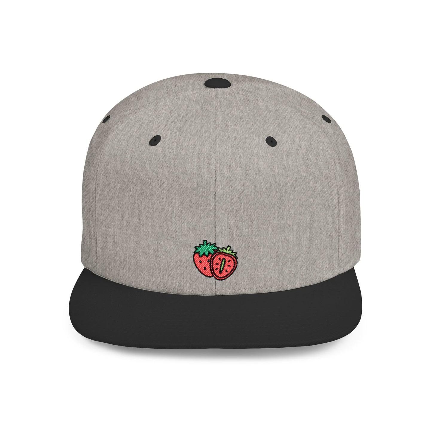Icons Embroidered Strawberries Cute Print Flat Bill Snapback – Lightweight, Custom Fit, Premium Quality