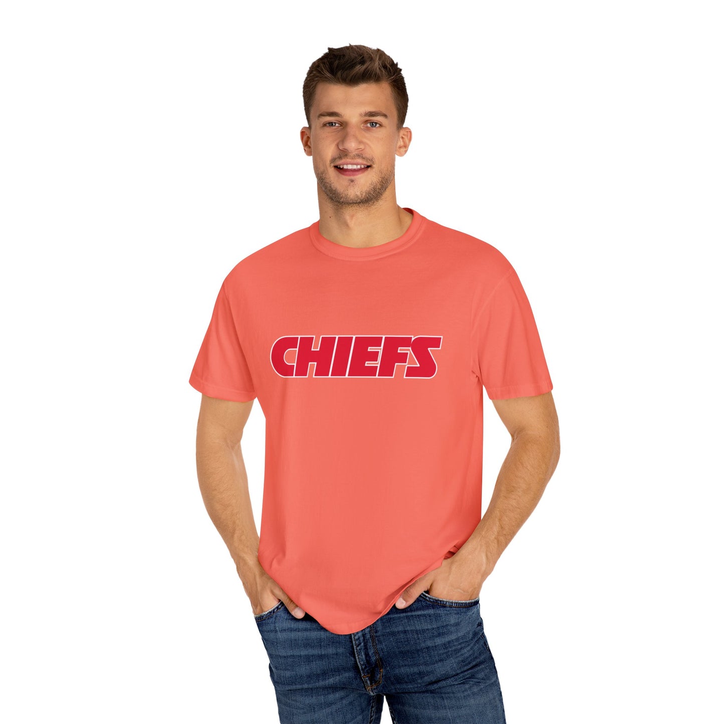 Kansas City Chiefs Team Merch Garment-Dyed T-Shirt – Premium Cotton Tee for Customization