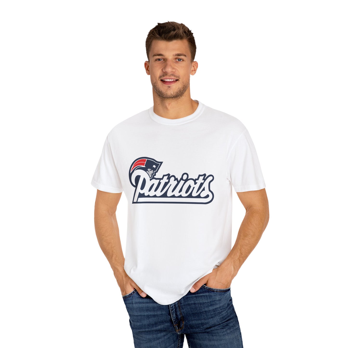 New England Patriots Fan Outfit Garment-Dyed T-Shirt – Premium Cotton Tee for Customization