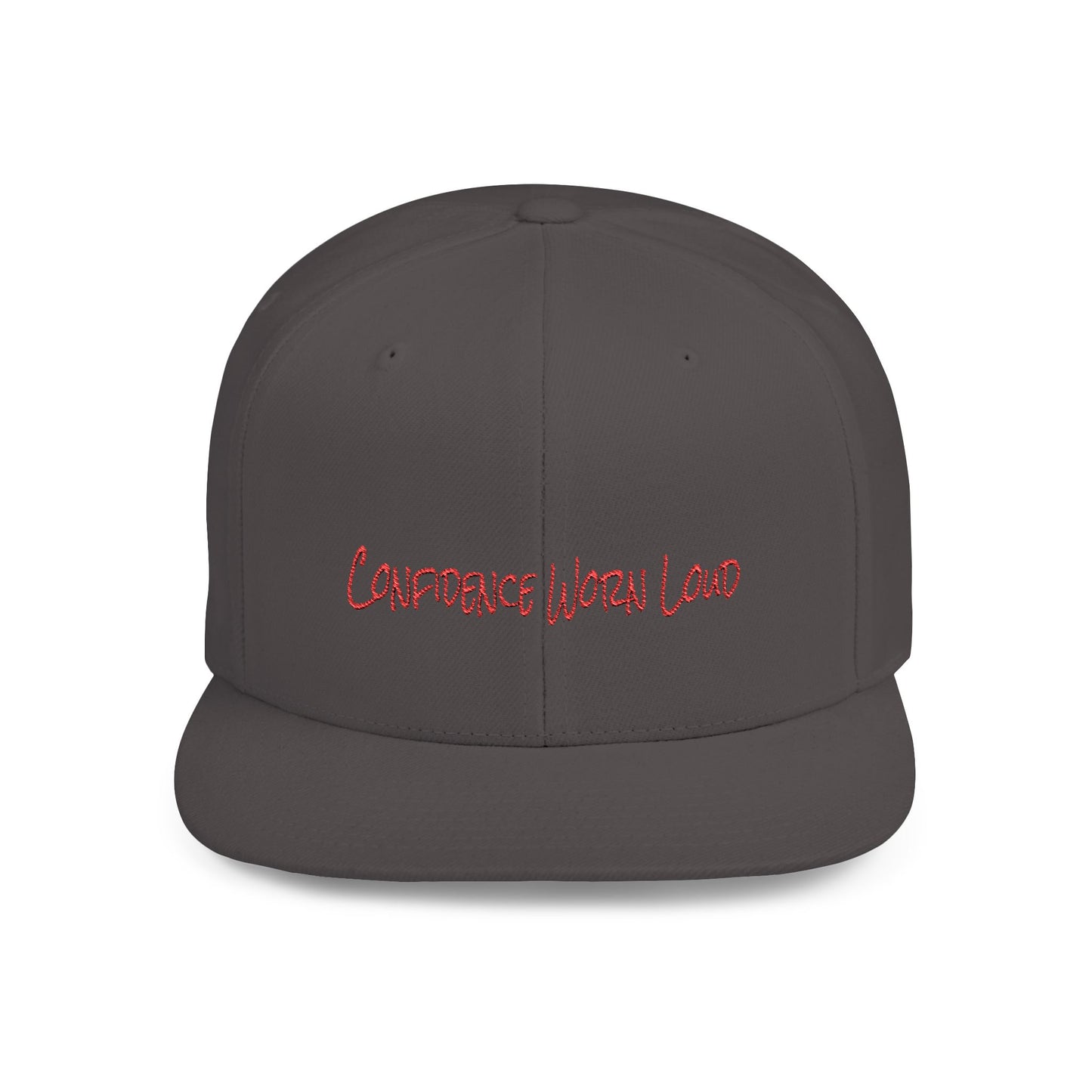 Text Confidence Worn Loud Flat Bill Snapback – Lightweight, Custom Fit, Premium Quality