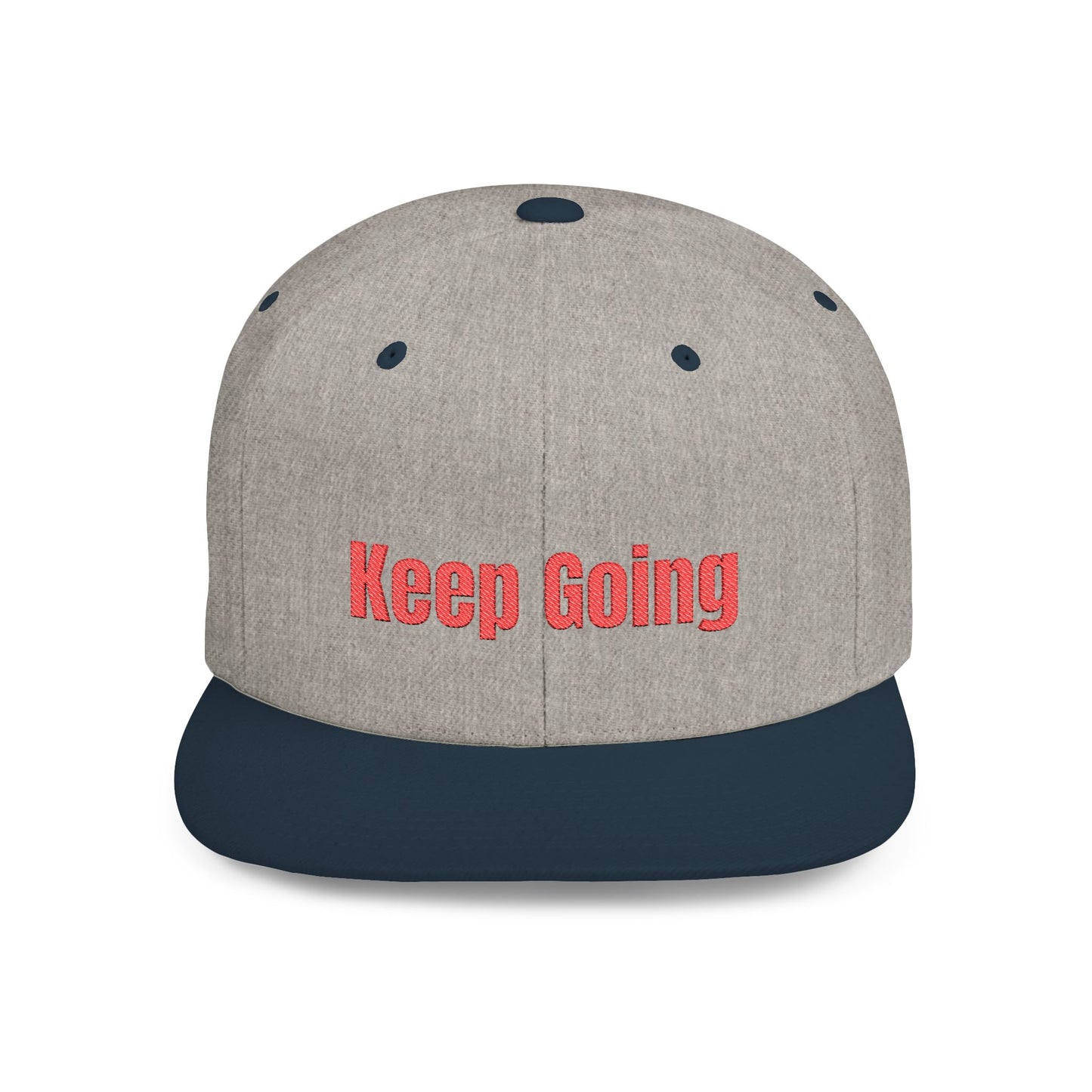 Text Keep Going Flat Bill Snapback – Lightweight, Custom Fit, Premium Quality