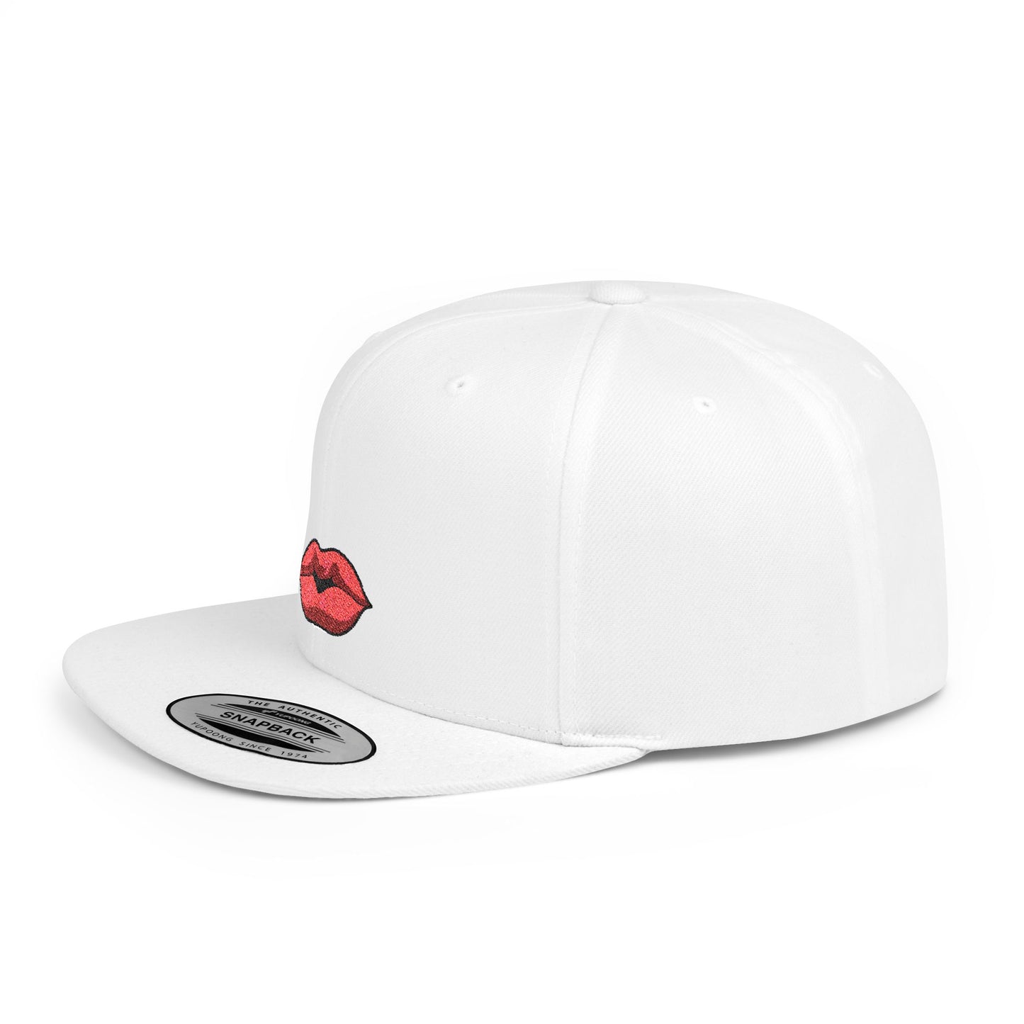 Icons Embroidered Lips Flat Bill Snapback – Lightweight, Custom Fit, Premium Quality