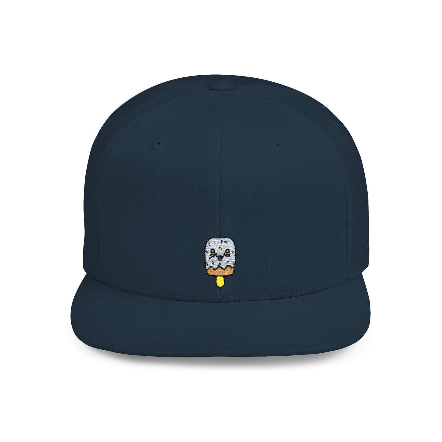 Icons Embroidered Ice Cream Flat Bill Snapback – Lightweight, Custom Fit, Premium Quality