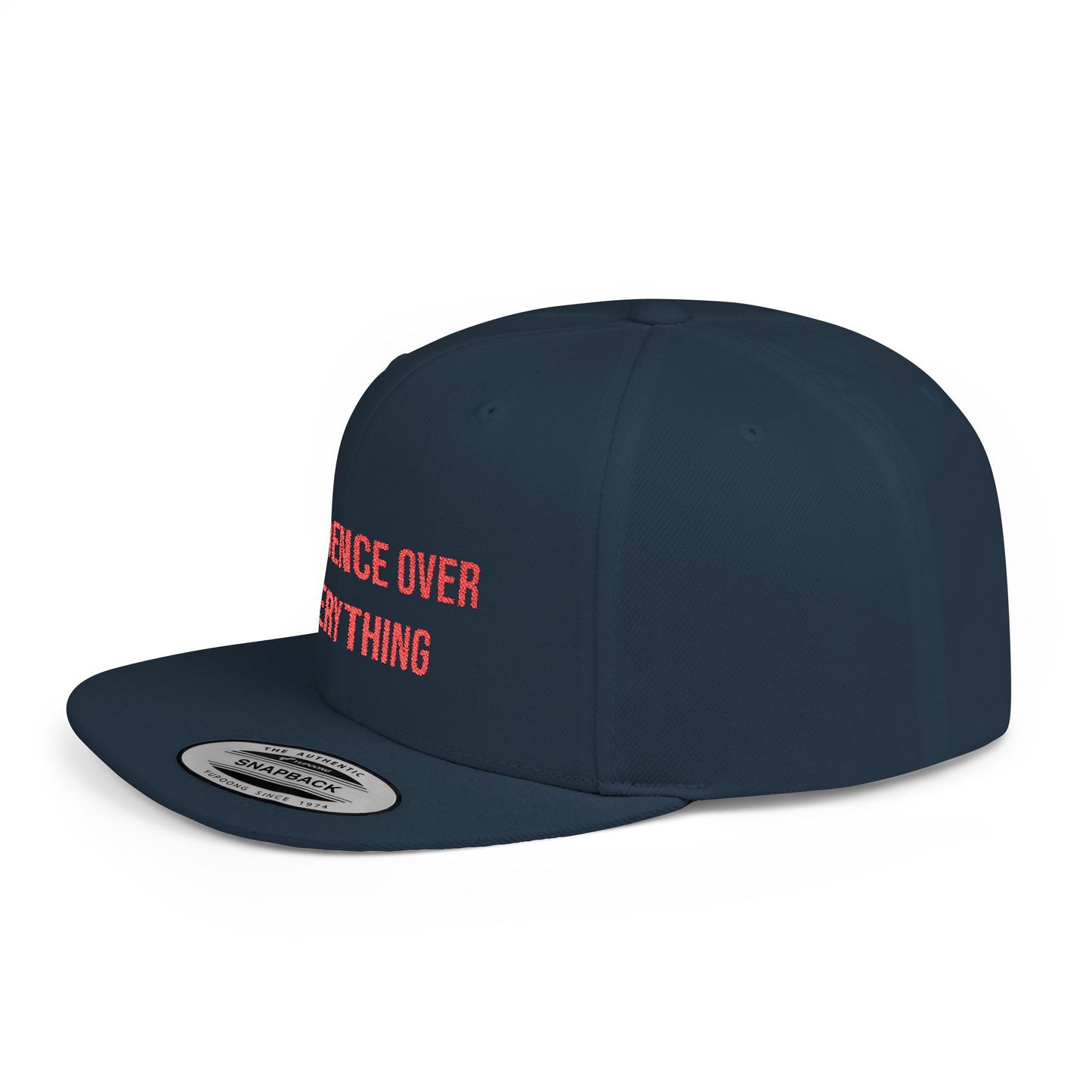 Text Confidence Over Everything Flat Bill Snapback – Lightweight, Custom Fit, Premium Quality