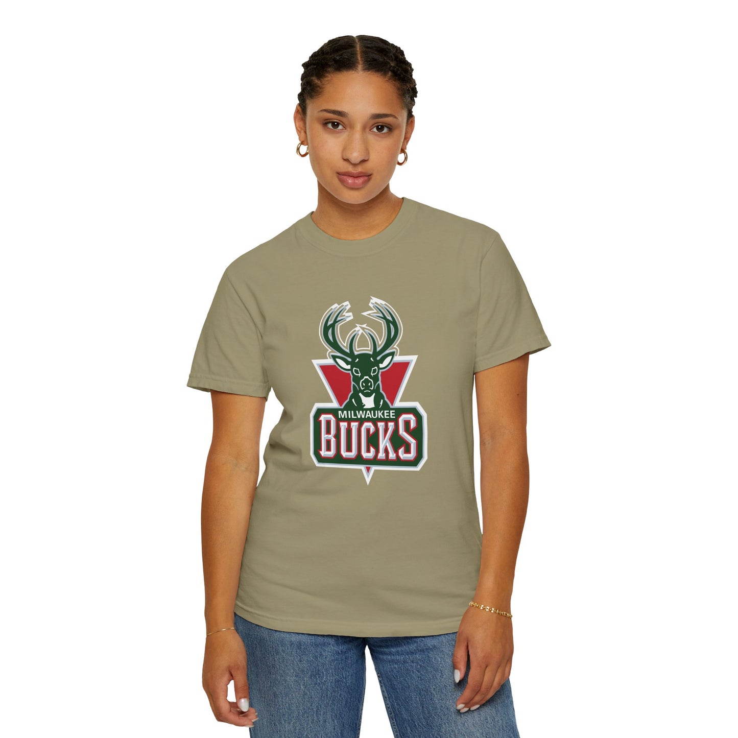 Milwaukee Bucks Hoop Lifestyle Garment-Dyed T-Shirt – Premium Cotton Tee for Customization