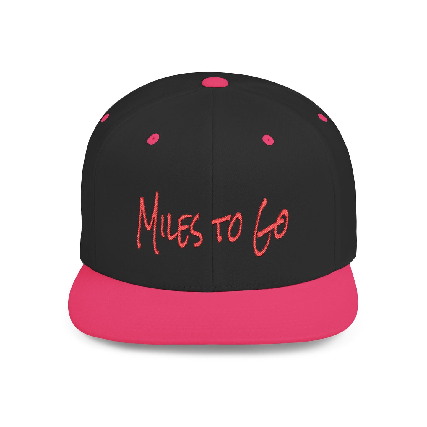 Text Miles to Go Flat Bill Snapback – Lightweight, Custom Fit, Premium Quality