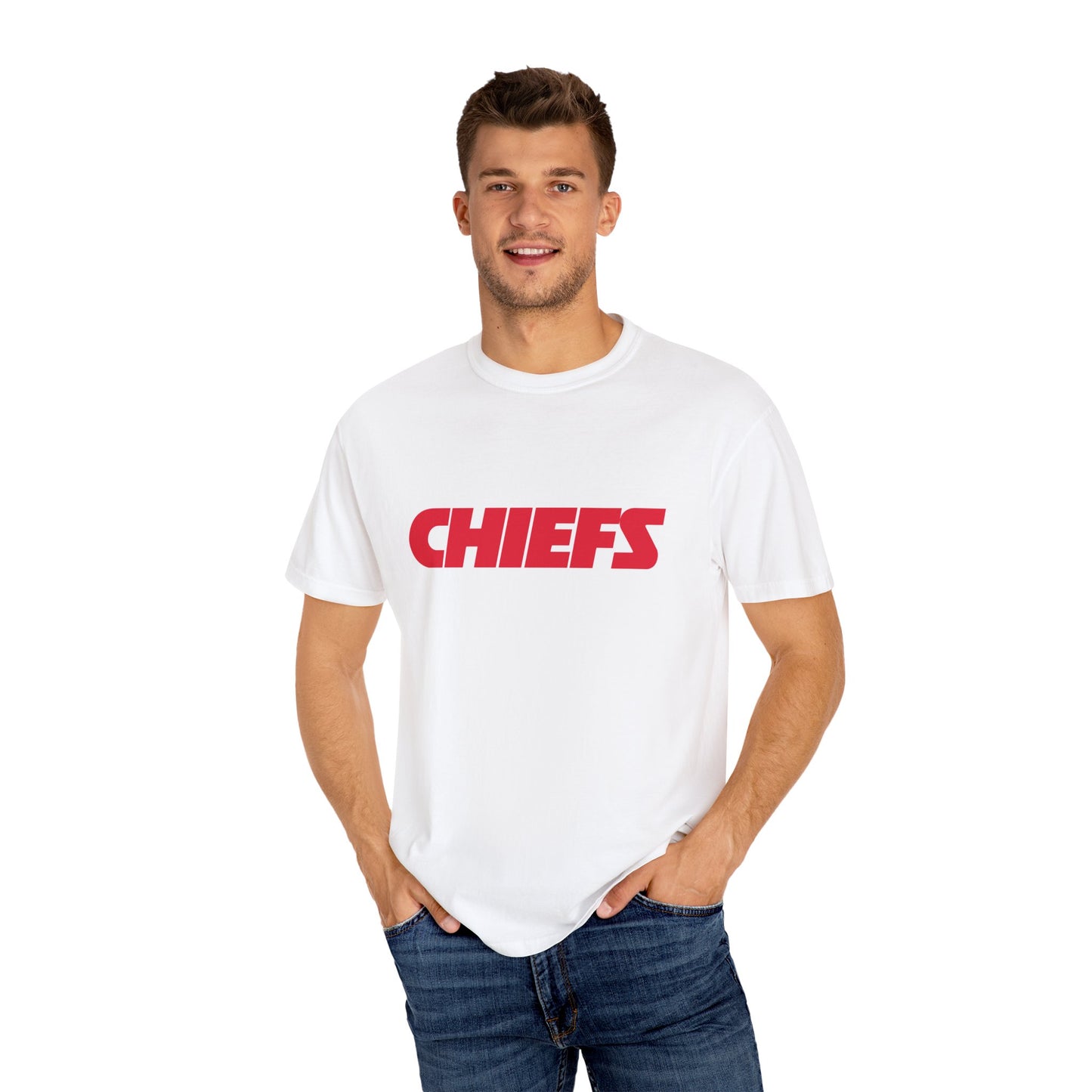 Kansas City Chiefs Team Merch Garment-Dyed T-Shirt – Premium Cotton Tee for Customization