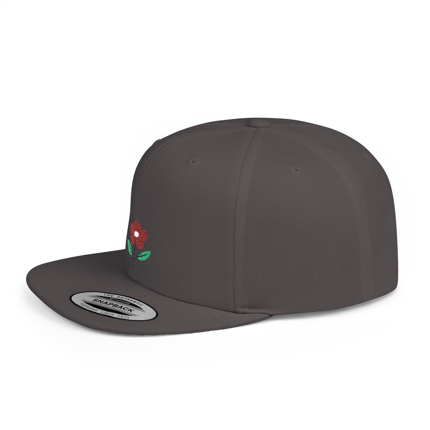 Icons Embroidered Flower 2 Flat Bill Snapback – Lightweight, Custom Fit, Premium Quality