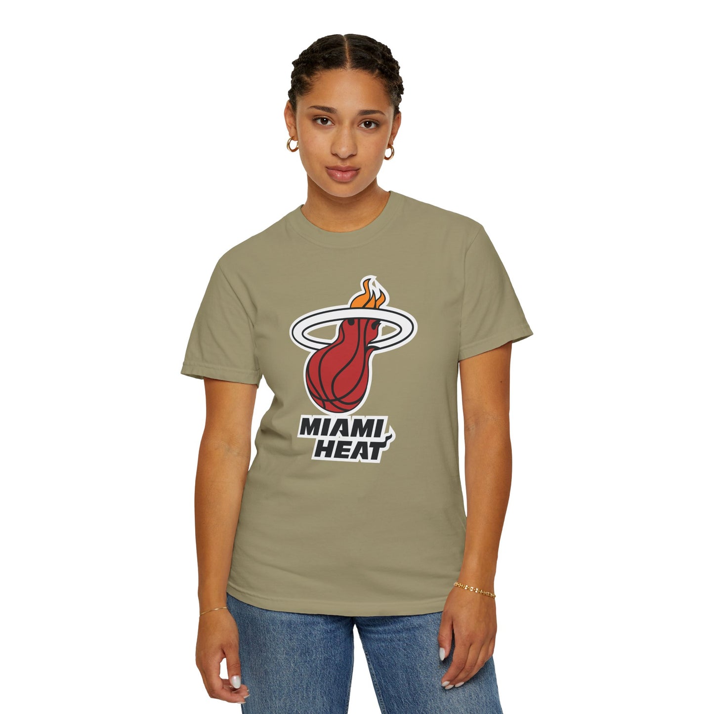 Miami Heat Street Ball Style Garment-Dyed T-Shirt – Premium Cotton Tee for Customization