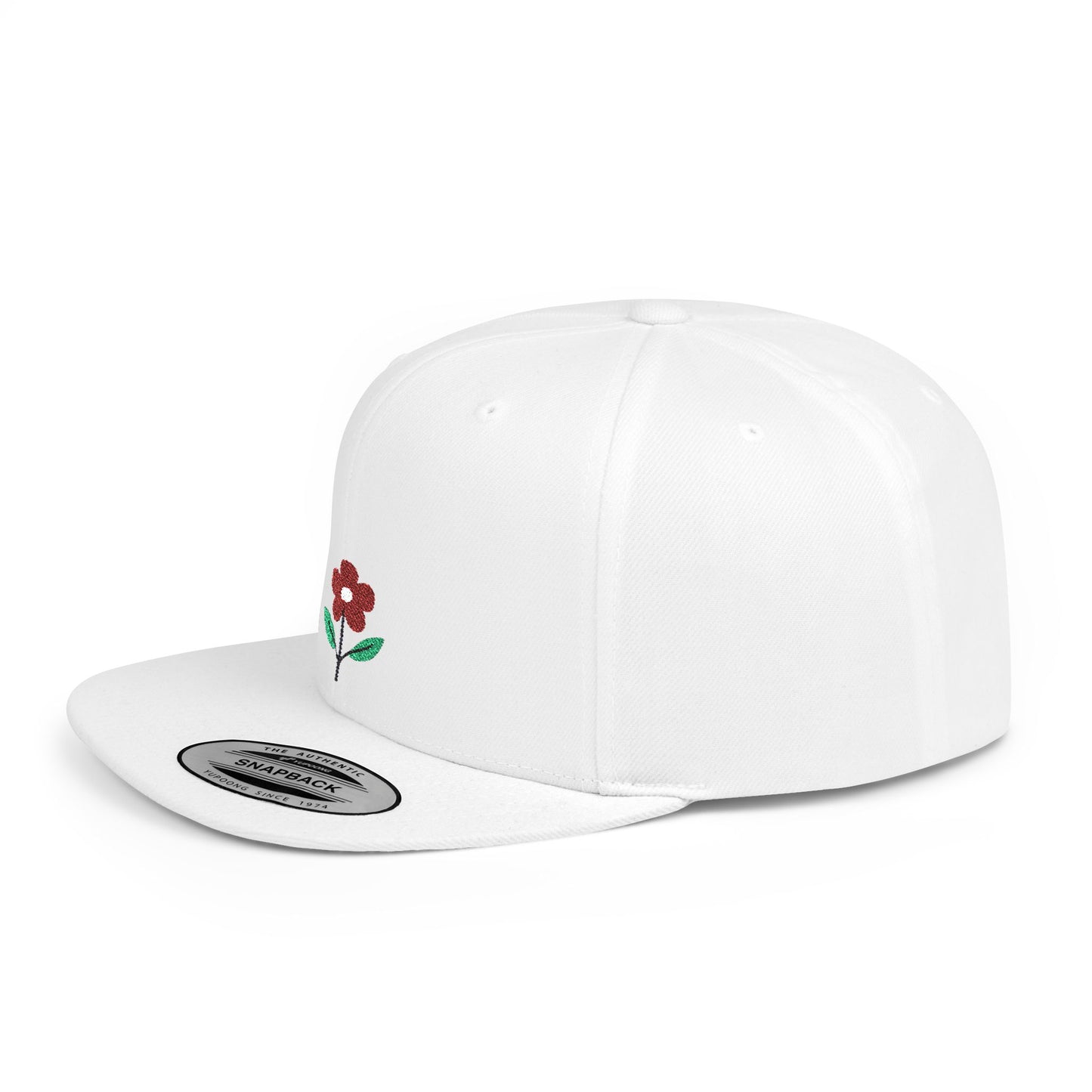 Icons Embroidered Flower 2 Flat Bill Snapback – Lightweight, Custom Fit, Premium Quality