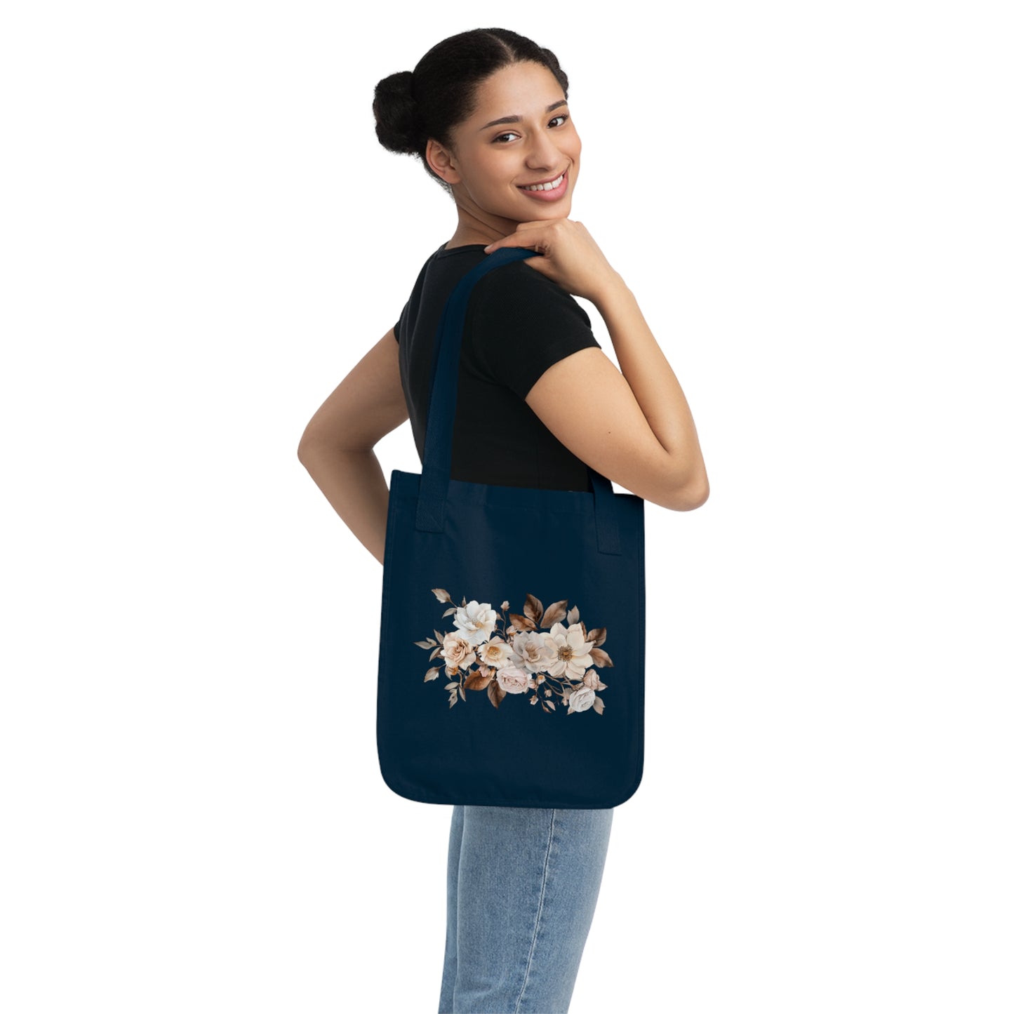 Copy of Copy of Flowers Angels Floral Organic Canvas Tote Bag - Eco-Friendly Carryall for Everyday Use