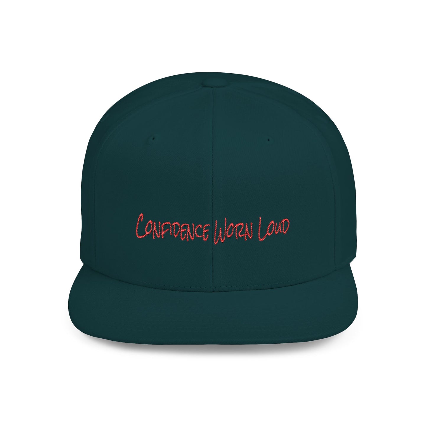 Text Confidence Worn Loud Flat Bill Snapback – Lightweight, Custom Fit, Premium Quality