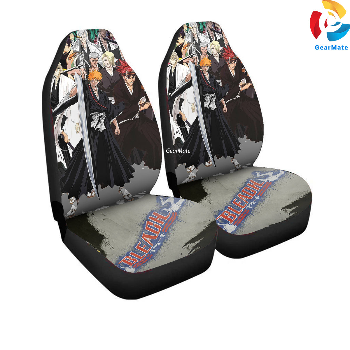 Bleach Background Car Seat Covers – High Quality Graphic and Polar Fleece Protector Set