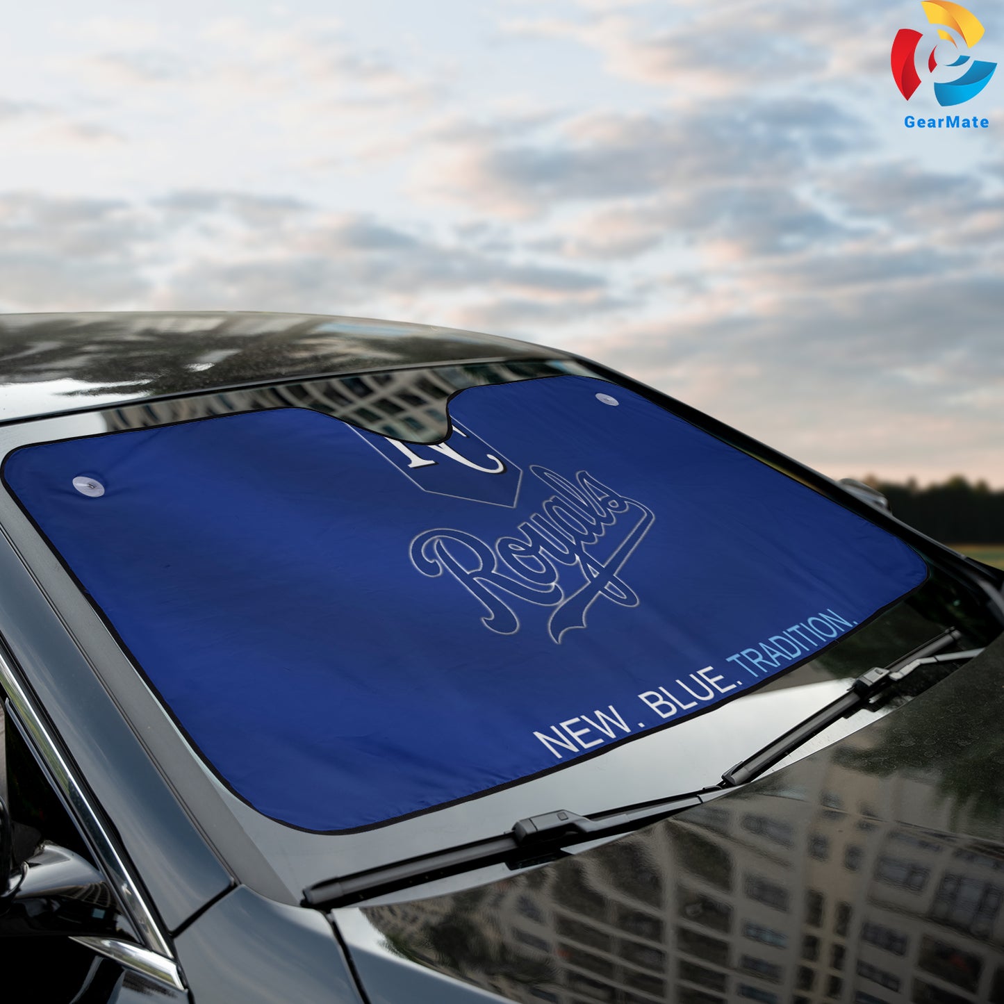 Kansas City Royals MLB Baseball New Blue Tradition Reflective Car Sunshade – Premium Heat & UV Protection, Universal Fit