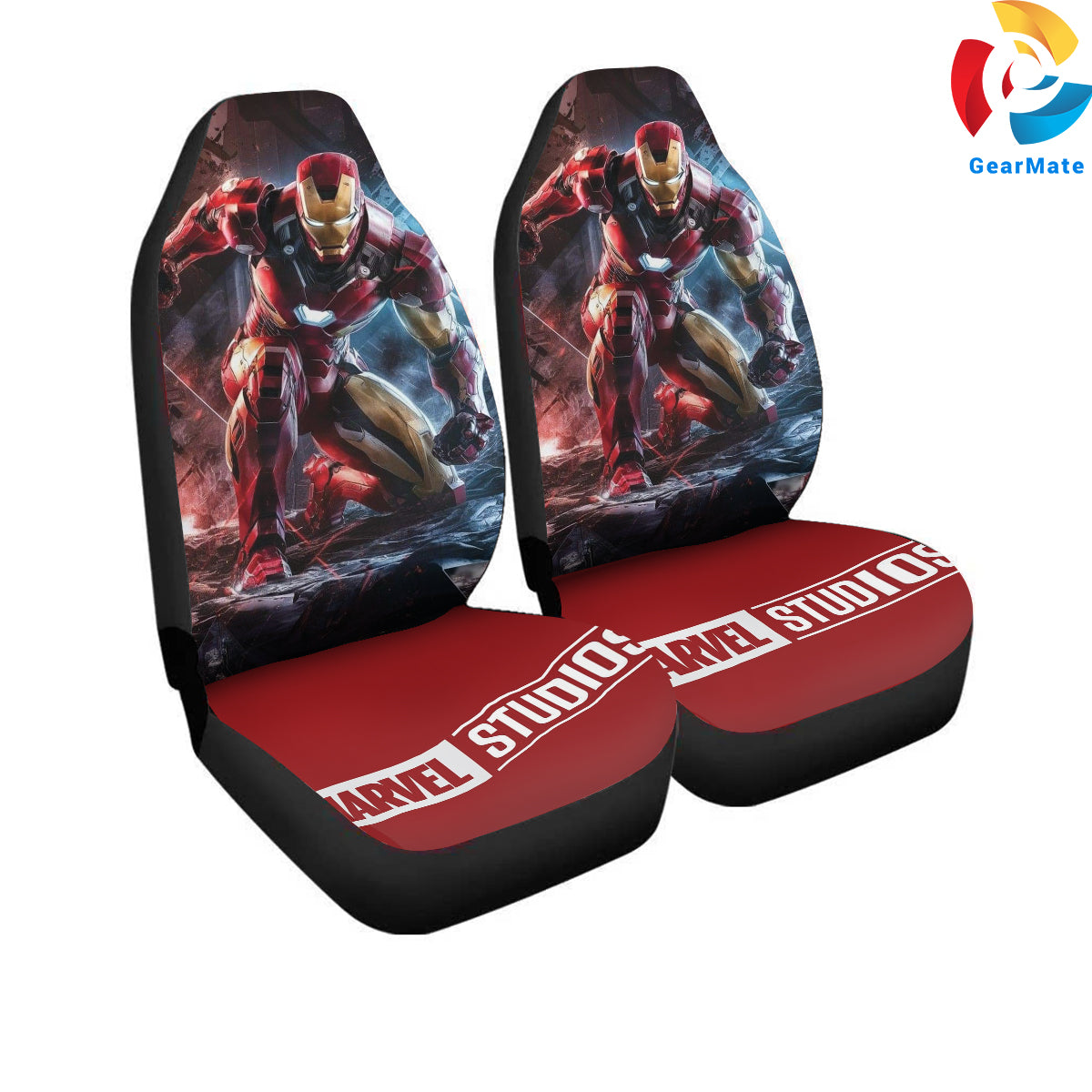 Marvel Iron Man Marvel Legends Car Seat Covers – High Quality Graphic and Polar Fleece Protector Set