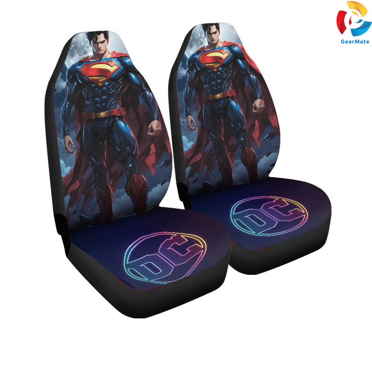 Superman Strong Car Seat Covers – High Quality Graphic and Polar Fleece Protector Set