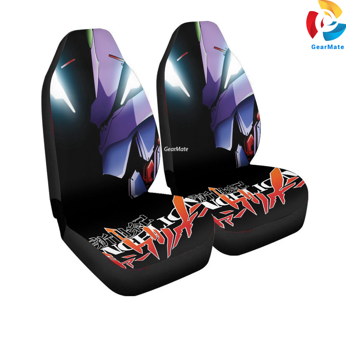 Genesis Evangelion Action Car Seat Covers – High Quality Graphic and Polar Fleece Protector Set