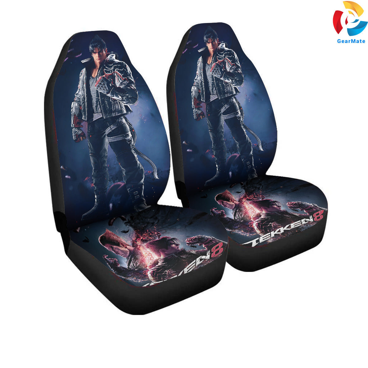 Jin Kazama Tekken 8 Car Seat Covers – High Quality Graphic and Polar Fleece Protector Set