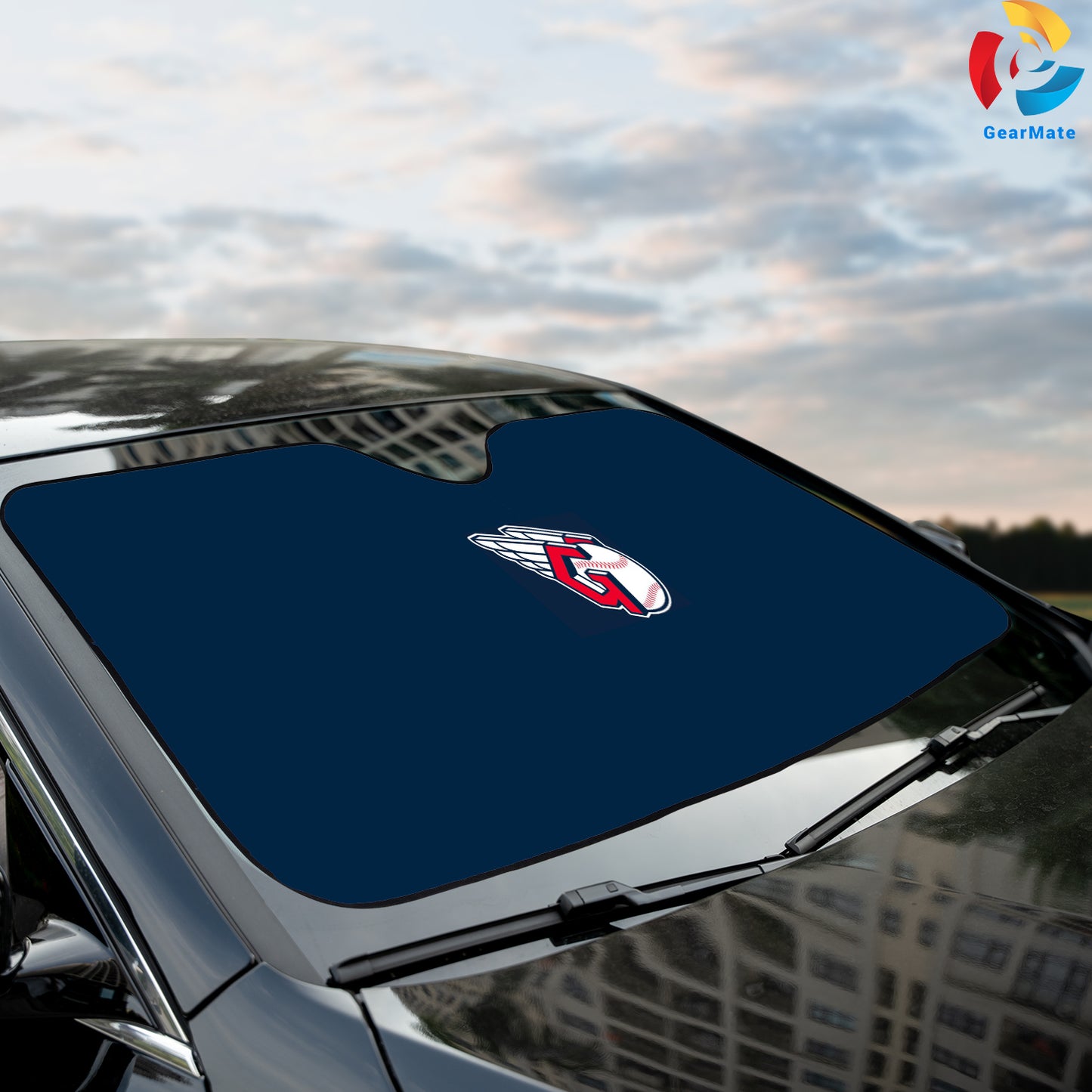 Cleveland Guardians MLB Baseball Team Logo Background Reflective Car Sunshade – Premium Heat & UV Protection, Universal Fit