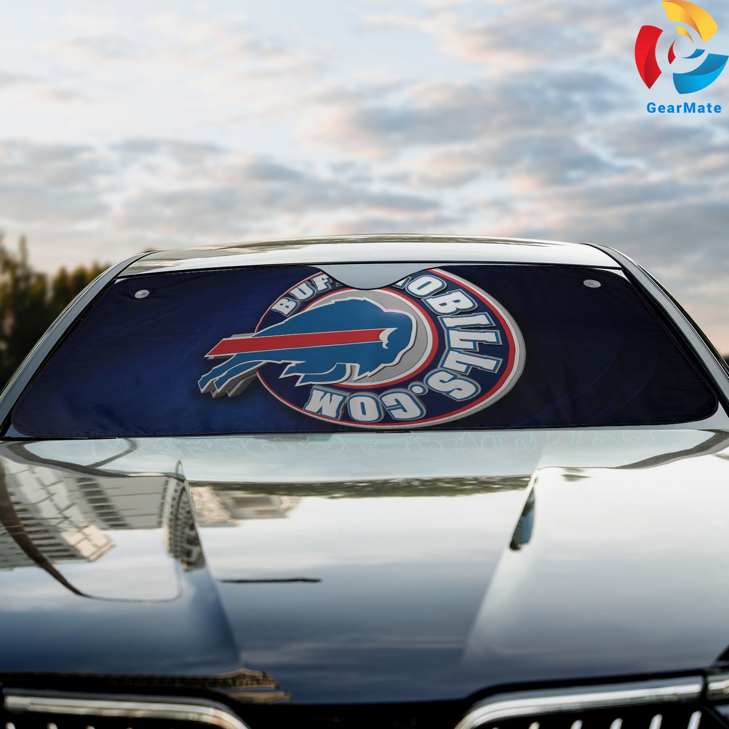 Football Team Buffalo Bills NFL Badge Reflective Car Sunshade – Premium Heat & UV Protection, Universal Fit