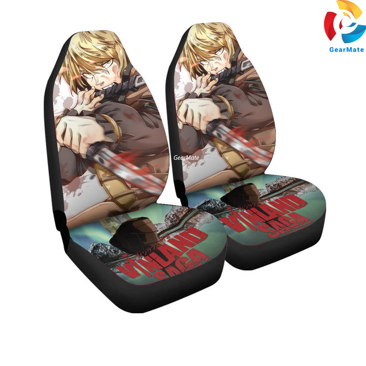 Vinland Saga Thorfinn Action Car Seat Covers – High Quality Graphic and Polar Fleece Protector Set