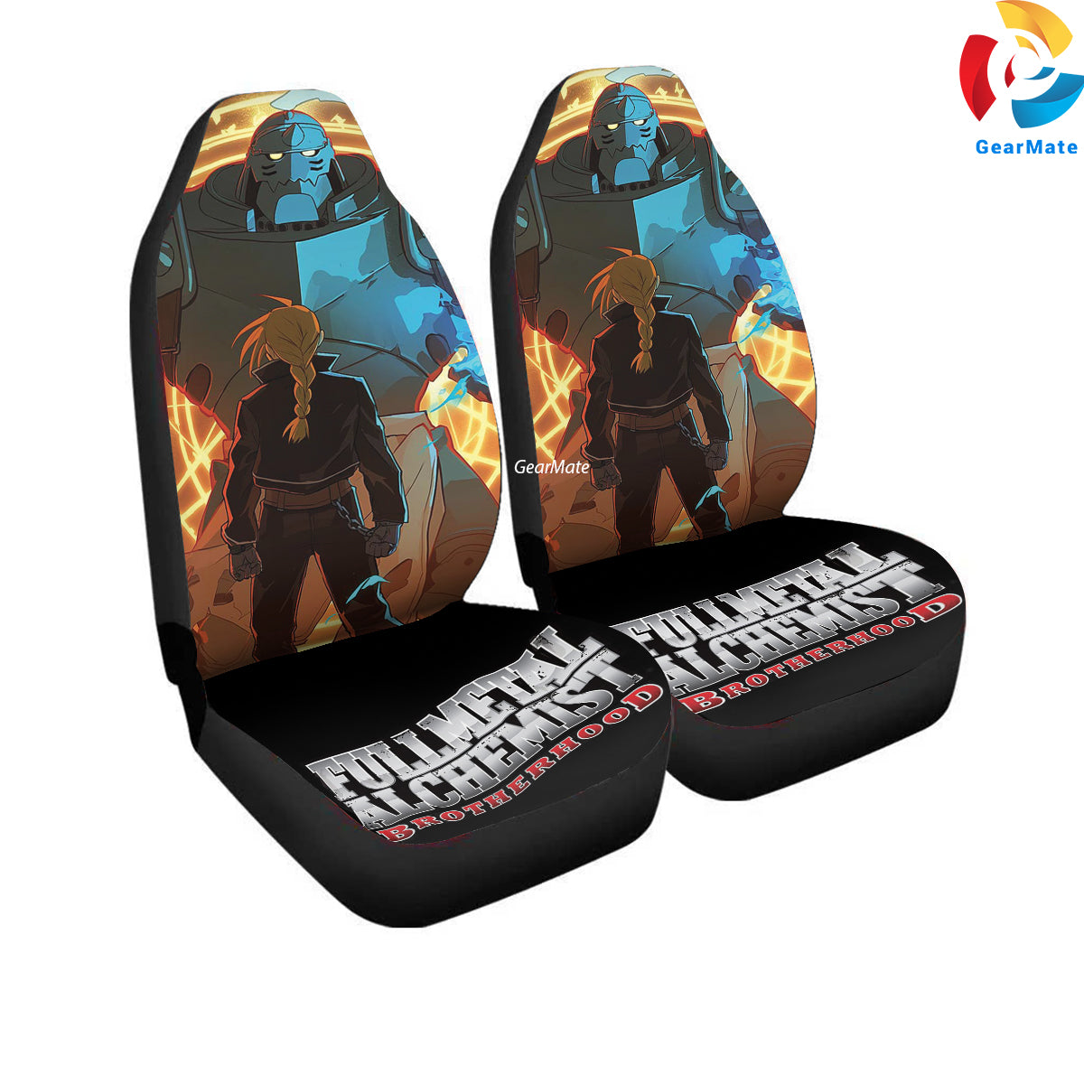 Edward Elric Alchemist Brothers Car Seat Covers – High Quality Graphic and Polar Fleece Protector Set