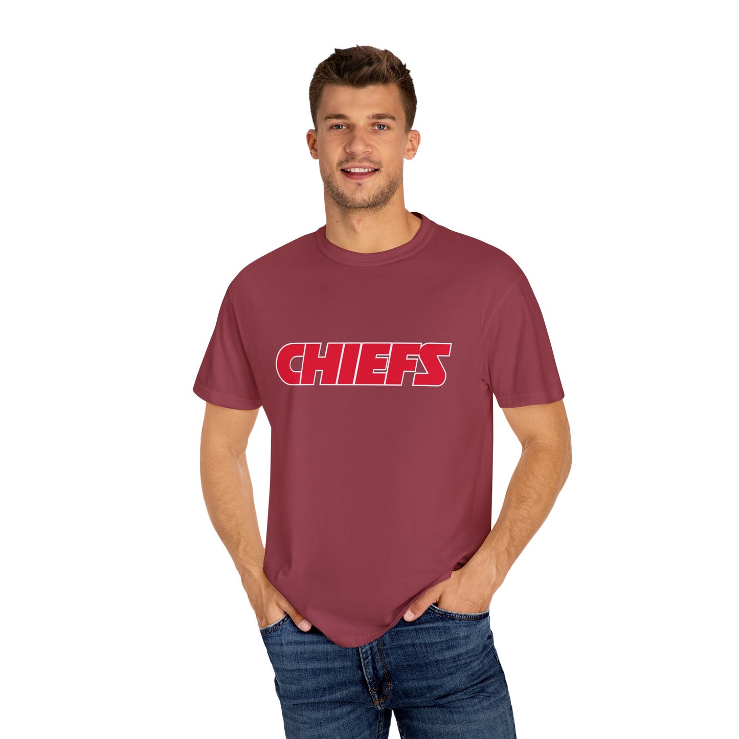 Kansas City Chiefs Team Merch Garment-Dyed T-Shirt – Premium Cotton Tee for Customization