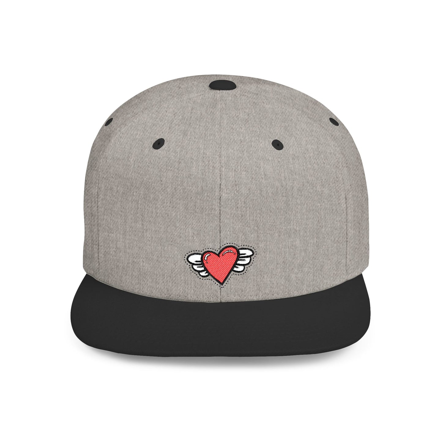 Icons Embroidered Heart Wings Flat Bill Snapback – Lightweight, Custom Fit, Premium Quality