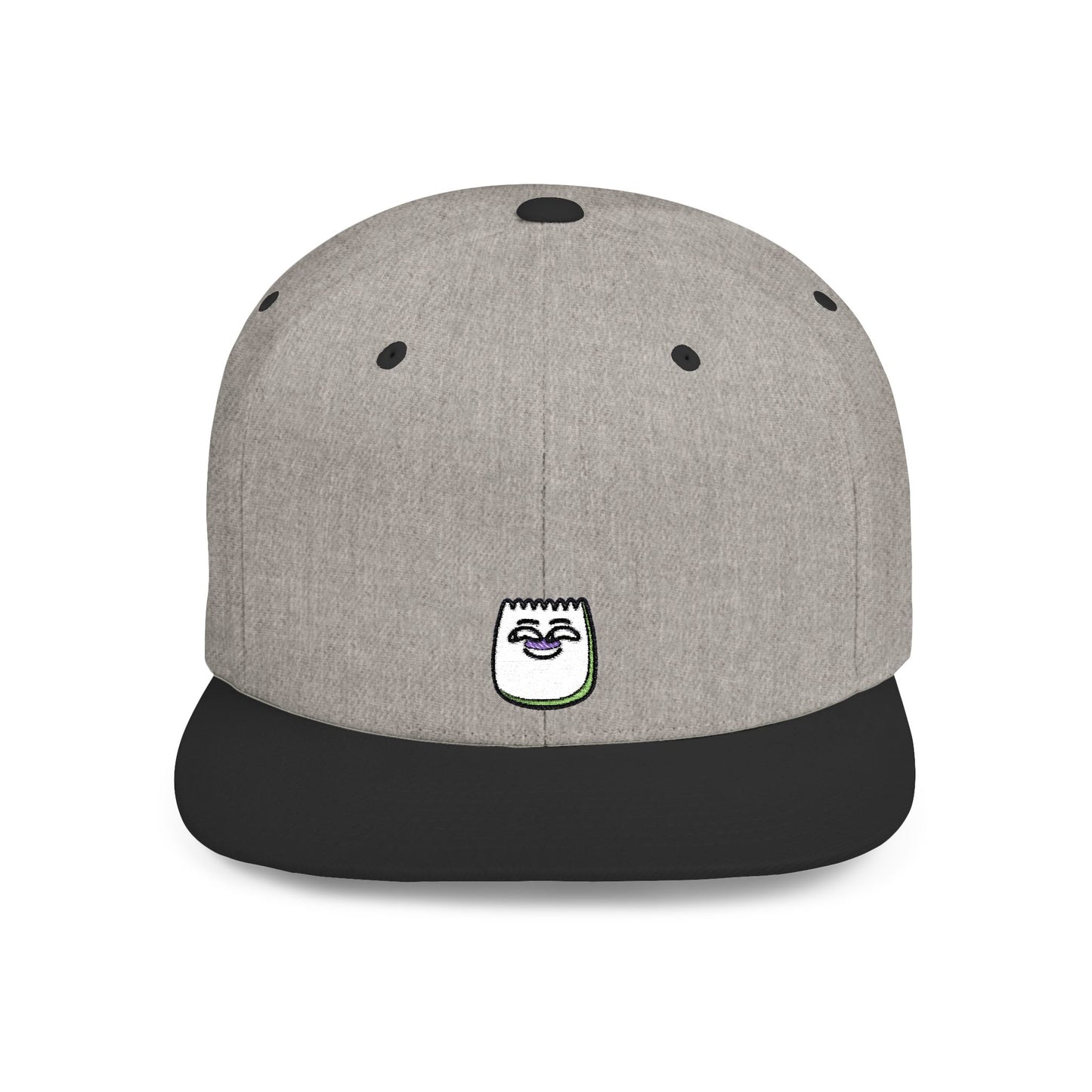 Icons Embroidered Hehe Face Flat Bill Snapback – Lightweight, Custom Fit, Premium Quality